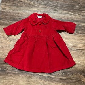 Red Corduroy Kids Dress